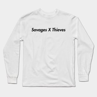 Savages X Thieves Bar Logo - White Long Sleeve T-Shirt